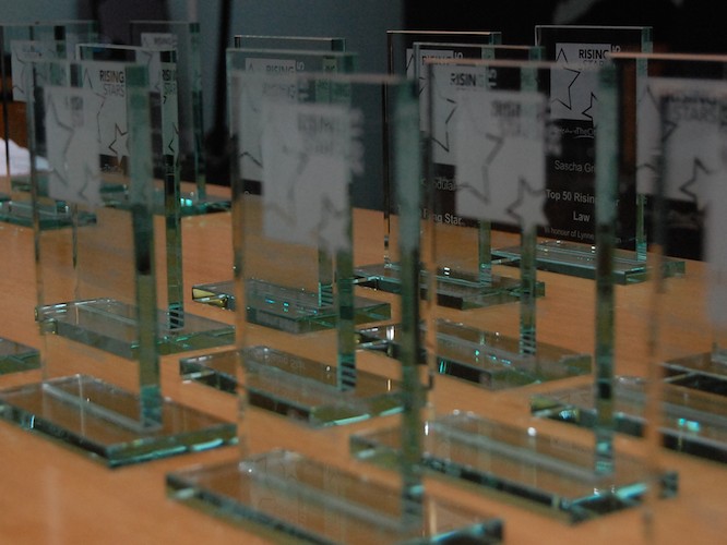 Rising Star Award trophies